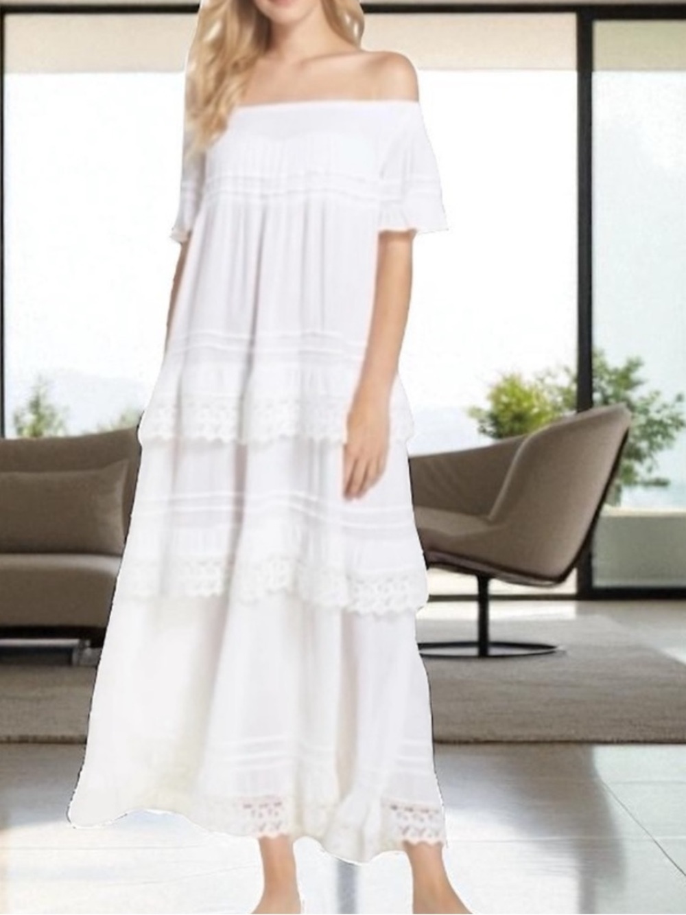 MUCHE ET MUCHETTE Esmerelda NWOT Off the Shoulder Cover-Up Maxi Dress